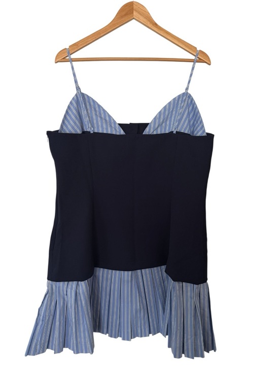 ANTHROPOLOGIE Maeve Sleeveless Peekaboo Twofer Mini Dress Navy Size XL NEW - Picture 7 of 10